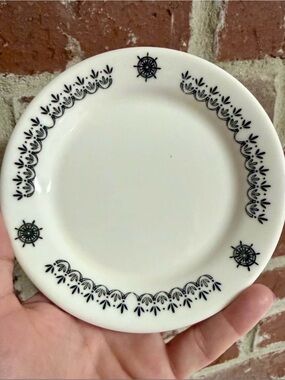 Vintage 1970 Buffalo China
"restaurant ware" Nautical-Themed Black & White